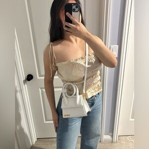 Jacquemus Le Chiquito Noeud Leather Top Handle Bag 7x5.3 inches